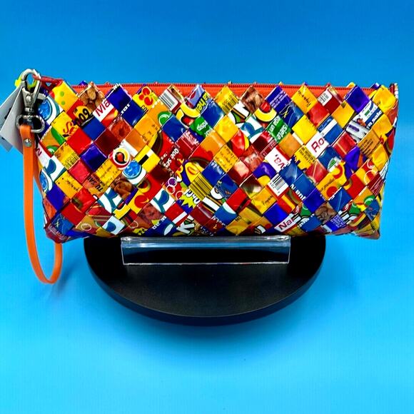 Handbag Bright Colorful Ecoist Candy Wrapper Clutch/Wristlet - Picture 5 of 12